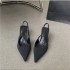 French high heels, black temperament, toe cap sandals, fairy shoes, 2023 new spring/summer season, slim heel pointed single shoes