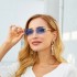 2022 New Retro Imitation Wooden Leg Sunglasses for Women, Fashionable Frameless and Diamond studded Sunglasses for Men, Trendy Box Glasses