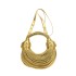 Internet celebrity metal noodle armpit bag 2024 new European and American fashionable shiny face hand-held women's shoulder and crossbody dumpling bag