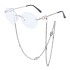 Korean fashion sunglasses for women wholesale cross-border Tiktok frameless chain sunglasses trend 2022 new