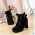 2017 New High Heel Coarse Heel Casual Women's Boots Sponge Cake Thick Bottom Short Boots Round Head 888 Martin Short Boots Wholesale