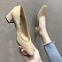 2020 new autumn style two in one women's shoes, sneakers, mid heel, thick heel, high heels, square toe, shallow mouth, grandma shoes, women's shoes