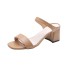 Women's 2021 Summer New Korean Style Thick Heeled Fashion Slippers with a One Word Square Head and Outerwear, Ins Trendy Hair Collection