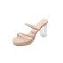 High heels women's 2024 summer new transparent sandals with a thick heel and a crystal heel, paired with a cool slipper