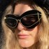 2024 New European and American Fashion Cat Eye Sunglasses Female Internet Celebrity Same Style Y2K Small Frame Sunglasses Female Trendy Sunglasses