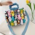 Cartoon canvas bag 2024 new soft girl cute doll funny large capacity single shoulder pleated handbag