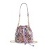 New Water Bucket Bag for Female Internet Celebrity, Same Style, Summer 2024 New Korean Edition Fashion Glitter Single Shoulder Cross Shoulder Chain Bag