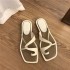 Roman style toe slippers for women's outdoor wear 2023 summer new Korean version one foot casual beach vacation sandals