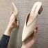 Fitting shoes, high heels, slippers, our store's new spring and summer styles, thick heels, pointed toe caps, worn outside, semi cool slippers for women