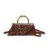 Cross border women's bag 2024 new European and American fashion leopard print personalized retro texture hand-held crossbody small square bag PU