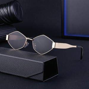 European and American fashion, irregular metal sunglasses, women's trendy personality, wide leg sunglasses, women's cross-border wholesale sunglasses