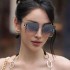 2024 New European and American Fashion Diamond Edged Frameless Sunglasses for Women's Luxury, Large Frame Sunglasses