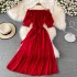 Bali vacation beach dress, fashionable and sexy off shoulder one shoulder dress, elegant temperament, big swing long dress