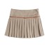 Foreign Trade 2024 Spring New Style European and American Versatile High Waist Belt with Wrinkle Shorts Skirt Pants for Women