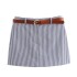 Foreign trade 2024 summer new women's clothing European and American style belt decoration striped casual short skirt pants 1478223