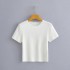 Foreign trade 2024 summer new women's clothing European and American style short cut ice silk striped knitted short sleeved T-shirt top for women