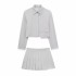 Wholesale of women's clothing, French niche fashion suit, short long sleeved shirt+high waisted pleated skirt for women 1608135