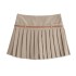 Foreign Trade 2024 Spring New Style European and American Versatile High Waist Belt with Wrinkle Shorts Skirt Pants for Women