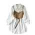 2023 high-end small camisole vest two-piece pullover dress, autumn women's short sleeved white shirt skirt