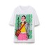 Foreign Trade 2024 Summer New Women's Versatile Girl Pattern Printed Hoodie Round Neck Short Sleeve Loose Casual T-shirt