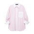 Women's wholesale spring collar striped long sleeved shirt+high waisted shorts casual set 3152001 6929419