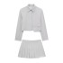 Wholesale of women's clothing, French niche fashion suit, short long sleeved shirt+high waisted pleated skirt for women 1608135