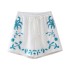 2024 Spring/Summer Vacation Style New Women's European and American Style Cotton Hemp Embroidered Short Sleeve Shirt+Drawstring Shorts Two Piece Set