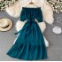 Bali vacation beach dress, fashionable and sexy off shoulder one shoulder dress, elegant temperament, big swing long dress