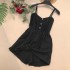 2023 summer new Korean version solid color versatile single breasted slimming high waisted elastic suspender jumpsuit women's shorts skirt pants