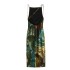 AliExpress Foreign Trade Wholesale 2024 Spring New European and American Style Strap Printed Silk Mesh Slimming Long Dress for Women