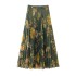 2023 Autumn New Women's Printed Shirt, Printed Midi pleated Skirt Set for Foreign Trade