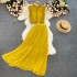 Seaside vacation set 2021 new women's lace top high waist slimming pleated chiffon skirt two-piece set