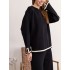 European and American Cross border Thickened Home Clothing Set 2-piece Set Long Sleeve Knitted Sweater Top Wide Leg Pants Casual Set