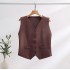 French V-neck ice silk knitted cardigan women's outerwear vest vest vest jacket dopamine wearing sleeveless top