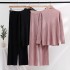 Fashion Solid Color Knitted Set for Women 2023 Early Autumn New Korean Edition Loose Sweater Wide Leg Pants Two Piece Set Trendy