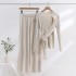 2023 autumn and winter new lazy style knitted wide leg pants set for women's casual fashion sweater temperament two-piece set