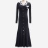 Xiaoxiangfeng temperament slim fit dress polo collar foreign trade high-end feeling slimming knit dress European and American internet celebrity cross-border