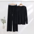 Core spun yarn thickened warm home clothes knitted set, foreign trade sweater loose type autumn and winter pullover+wide leg pants