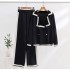 Mingyuan Fashion Internet Celebrity Knitted Wide Leg Pants Two Piece Set Early Autumn 2023 New Small Fragrant Style Professional Set for Women