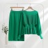 Fashion Set for Women 2023 Spring and Autumn Vintage Bag Hip, Waist, and Slimming Knitted Dress Two Piece Set Round Neck Solid Color