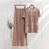 Xiaoxiangfeng short sleeved shirt loose wide leg pants set European and American style knitted two-piece set cross-border knitted set