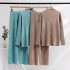 Fashion Solid Color Knitted Set for Women 2023 Early Autumn New Korean Edition Loose Sweater Wide Leg Pants Two Piece Set Trendy