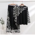 Leopard print jacquard knitted two-piece set, thickened autumn and winter foreign trade color collision design, loose European station slimming sweater