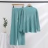 Fashion Solid Color Knitted Set for Women 2023 Early Autumn New Korean Edition Loose Sweater Wide Leg Pants Two Piece Set Trendy