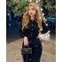 Old money style knitted sweater for women, 2023 autumn new style, unique temperament, pleated slim fit, slimming effect, lapel fur dress set