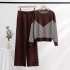 European station small fragrance style socialite temperament early autumn grid age reduction light mature style women's clothing European goods knitted two-piece set trend