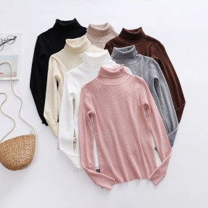 Live streaming spot knitted base sweater hot item, two strands of thick wool, autumn and winter base, core spun yarn, increased foreign trade, cross-border