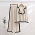 Mingyuan Fashion Internet Celebrity Knitted Wide Leg Pants Two Piece Set Early Autumn 2023 New Small Fragrant Style Professional Set for Women