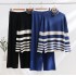 European and American commuting striped high neck two-piece set, autumn and winter loose foreign trade temperament knitted set, sweater, wide leg pants