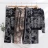 European and American high-end printed knitted fashion suit women's autumn and winter long sleeved sweater+high waist slimming long pants